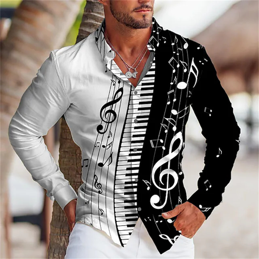 Musical Instrument Long - Men's Long Sleeves Shirt with Musical