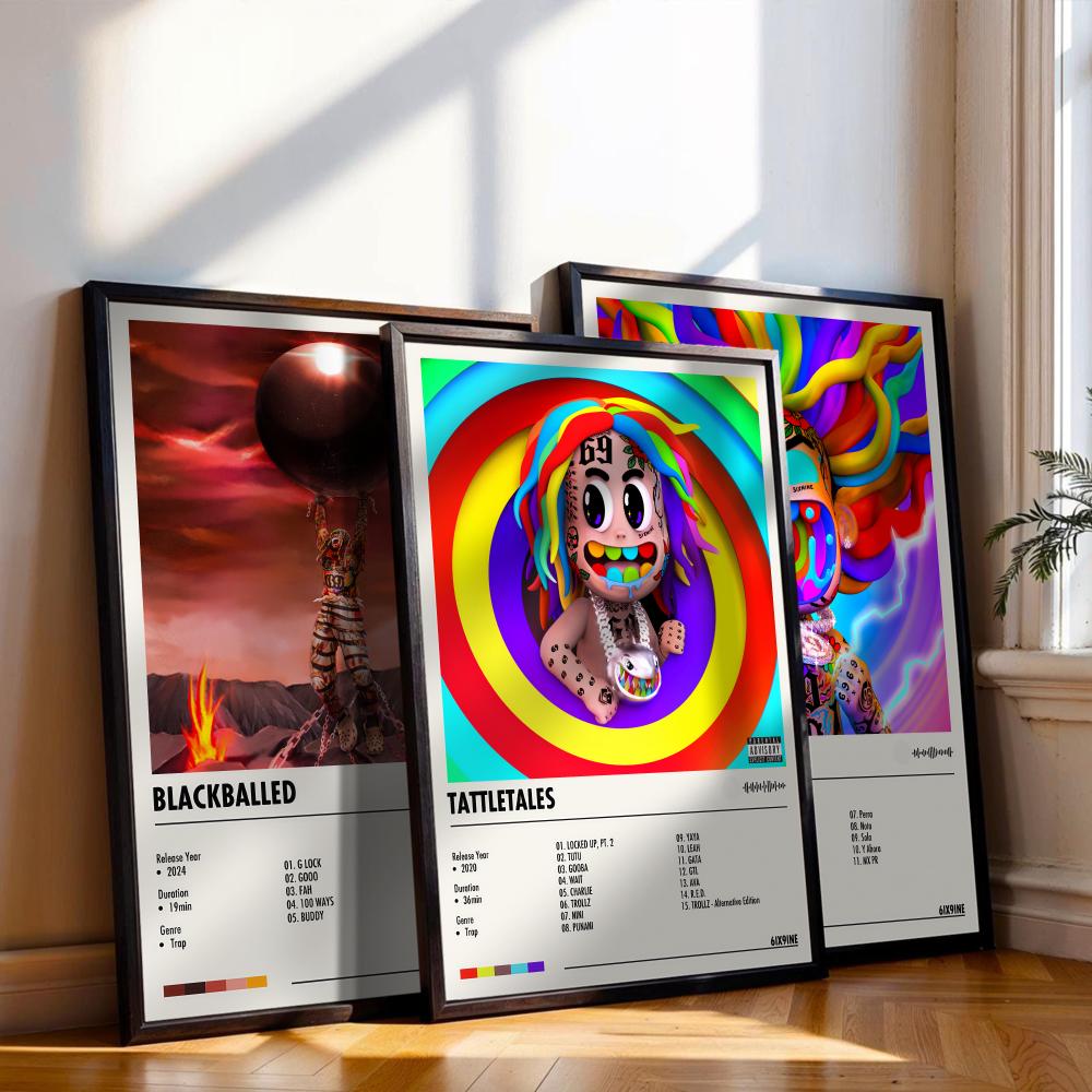 6ix9ine Poster Music Album Cov - đánh giá và giá Musical Instrument Painting
