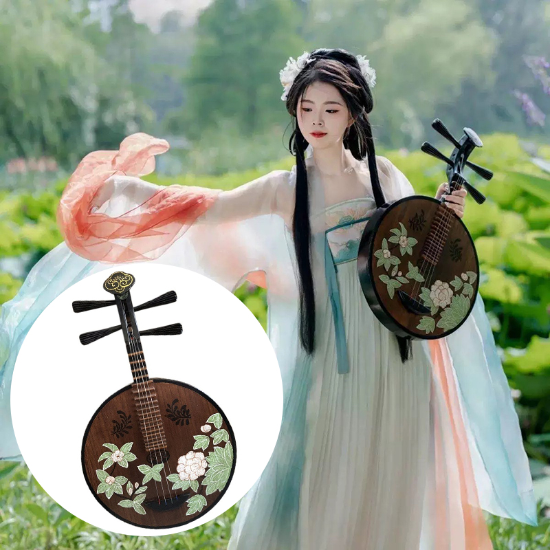 Solid Wood Pipa Chinese Tradit - đánh giá và giá Musical Instrument Painting